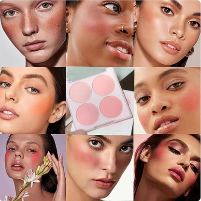 Pink Eyeshadow Eye Shadow Palette Makeup,blush Naturing-Looking, Long Lasting, Neutral Nudes EyeShadow (4 Colors pink)